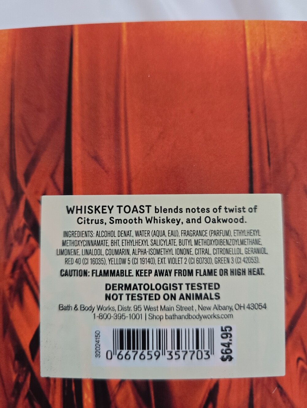 NWT Bath & Body Works The Men's Collection Whiskey Toast Full Size - Picture 3 of 4